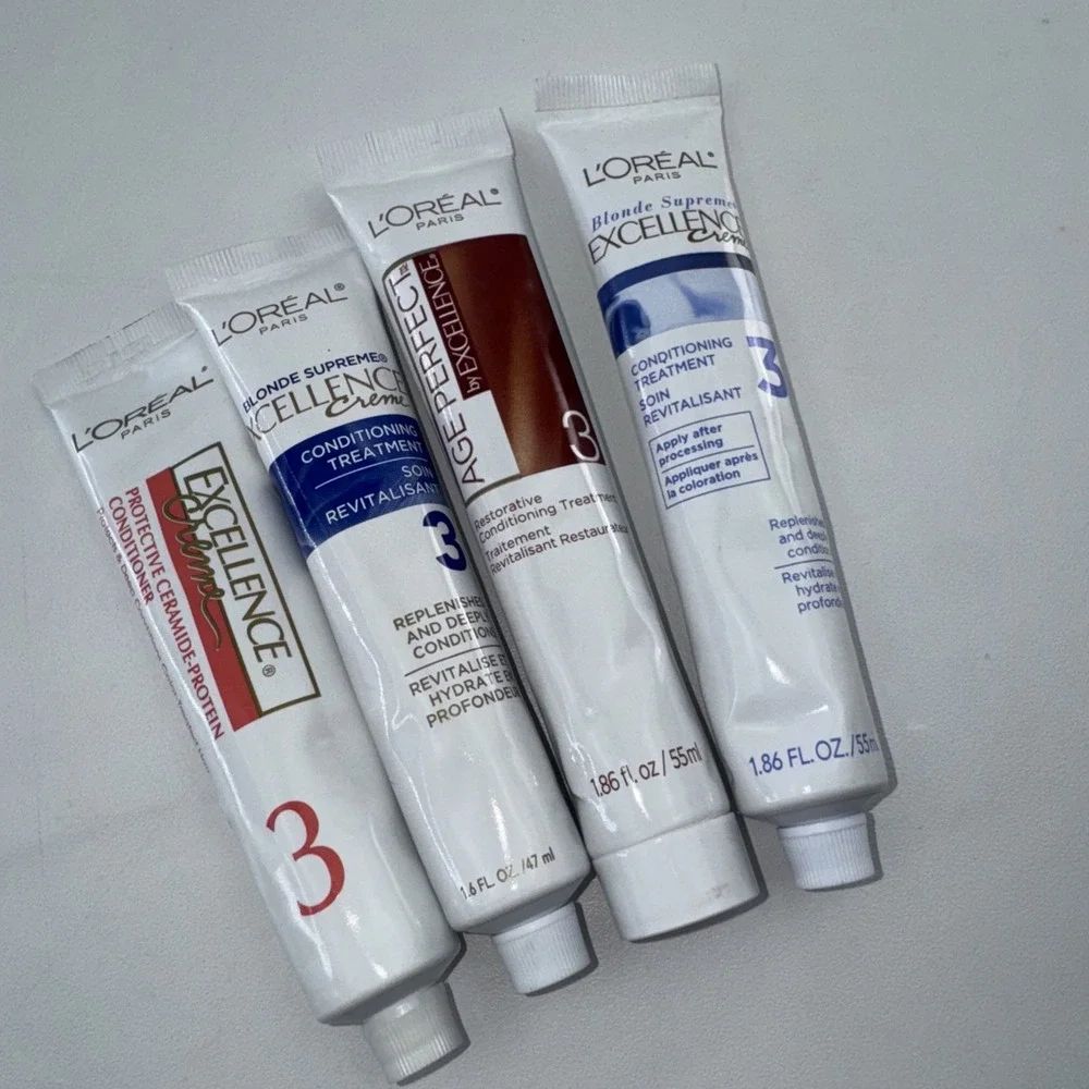 4 X Loreal Paris Excellence Creme Conditioning Hair Treatment #3 Tube Age Perfec